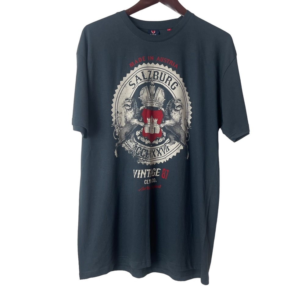 Salzburg Austria FOX ORIGINALS Men’s Blue T-Shirt Size XL Casual Travel Light